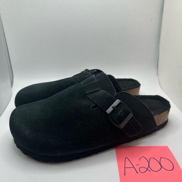 CUSHIONAIRE Women's Cork Footbed Clog with Genuine Leather Upper, Faux Fur Linin - Picture 3 of 7